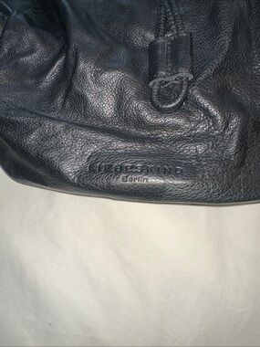 Liebeskind Black Pebbled Leather Drawstring Backpack